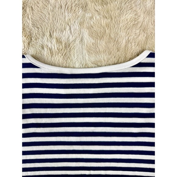 NWT Quacker Factory Blue White Striped Top Size XL Rhinestones 3/4 Sleeve - Picture 10 of 17